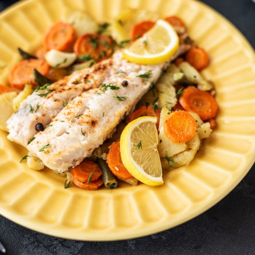 Grilled Hake and Veggies Recipe