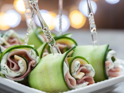 Ham and Cheese Cucumber Rolls